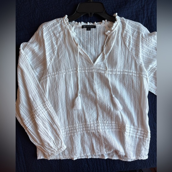 INC International Concepts Tops - INC White Textured Blouse, Small